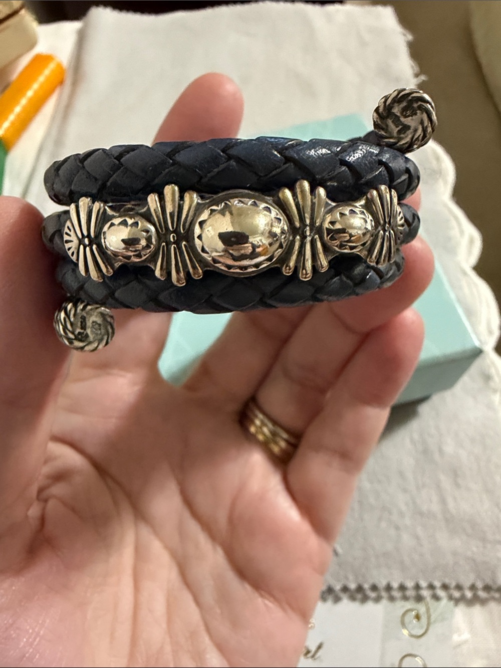 American West leather & SS bracelet